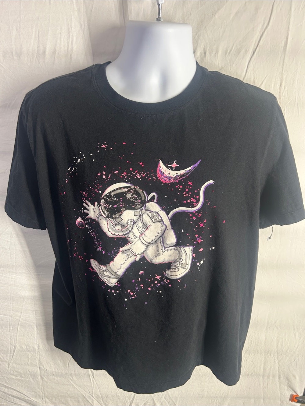Nike Black Graphic Astronaut Tee with Pink Accents
